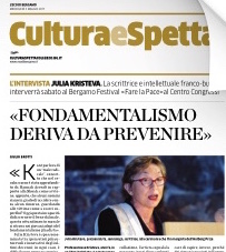 Julia Kristeva - L'Eco di Bergamo 3 maggio 2017