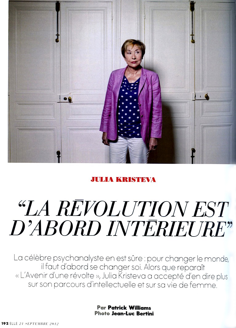 Julia Kristeva Elle du 21 septembre 2012