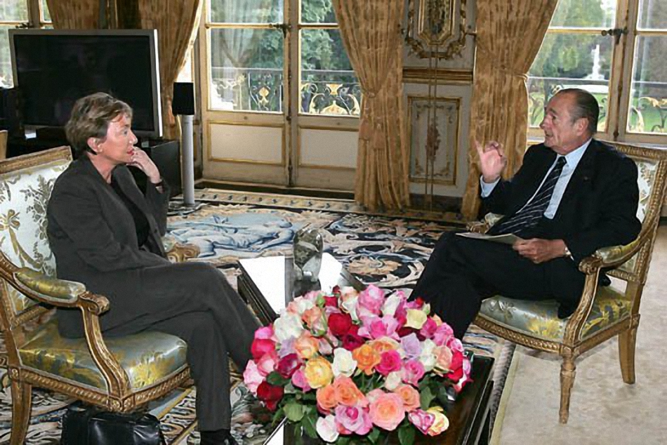 Julia Kristeva avec Jacques Chirac, 2003.