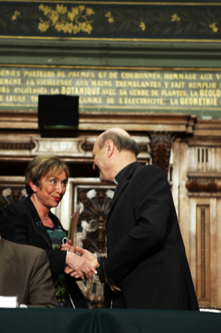 Julia Kristeva avec le cardinal Ravasi, photo de Sophie Zhang